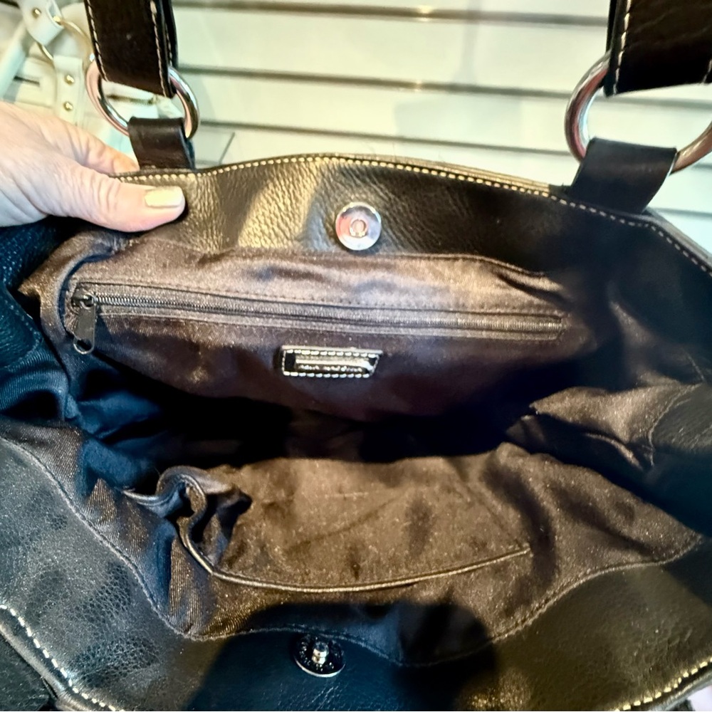 Aqua Madonna Black Hair Calf/Leather Silver Shoulder Bag - Picture 6 of 7
